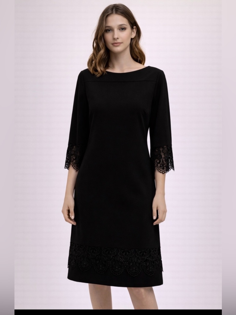 Beige by ECI size 10 Elegant Black Lace Dress
